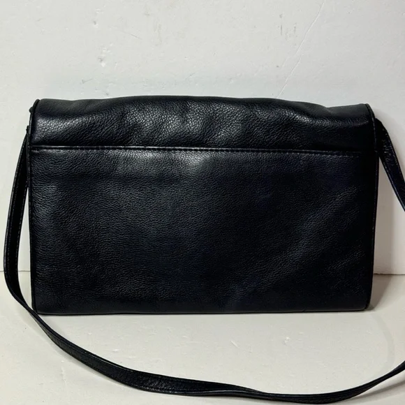 Michael Kors Beverly Oversized Clutch Black Supple Leather Convertible - Picture 3 of 10